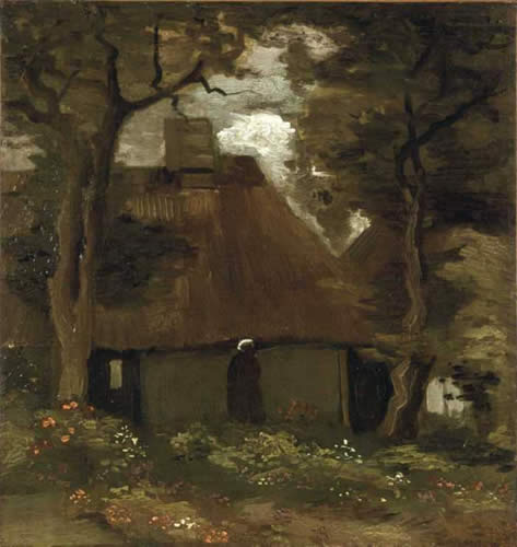 Vincent van Gogh
La chaumi�re sous les arbres
oil on canvas, 1885
47,5 x 46 cm
certificate by Van Gogh Museum, Amsterdam 2003
Catalogues Raisonn�s
Faille, no.187; Hulsker, no.808; Walther & Metzger, 1997, Vol.I, p.110
PROVENANCE
F.W.R. Wentges, The Hague.
Ren� Gas, Paris.
Private Collection, Philadelphia.
William Woodward, New York.
Richard Feigen, New York.
Eugene V. Klein.
LA County Museum of Art, Los Angeles.
Private Collection, Germany.
EXHIBITIONS
'Van Gogh', St�dtisches Museum, Groningen 1904.
'The Richard L. Feigen Collection, a selection of paintings, sculptures and drawings', September 18 - November 2, 1957,
World House Galleries, New York.
